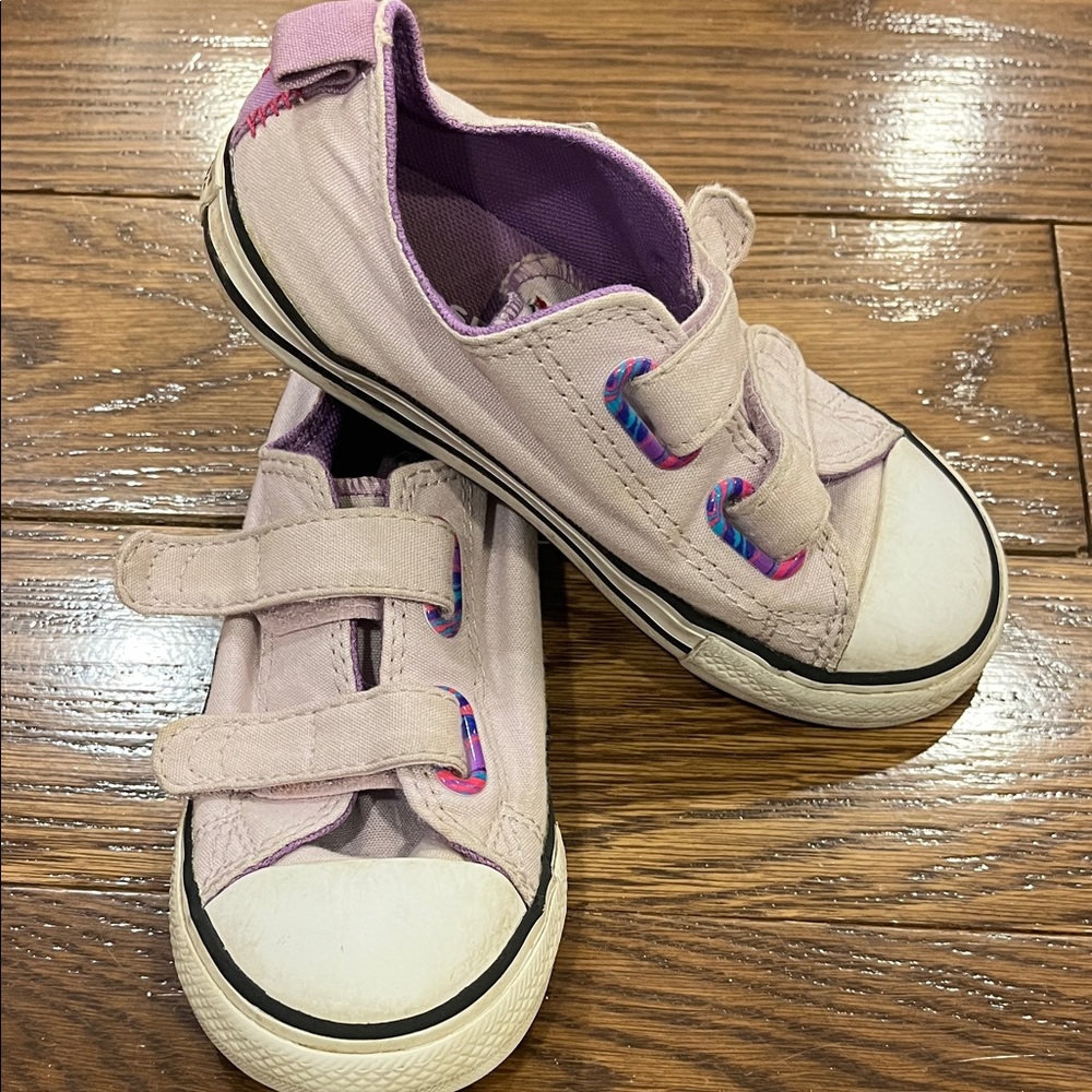 Kids Purple Converse Canvas Shoes